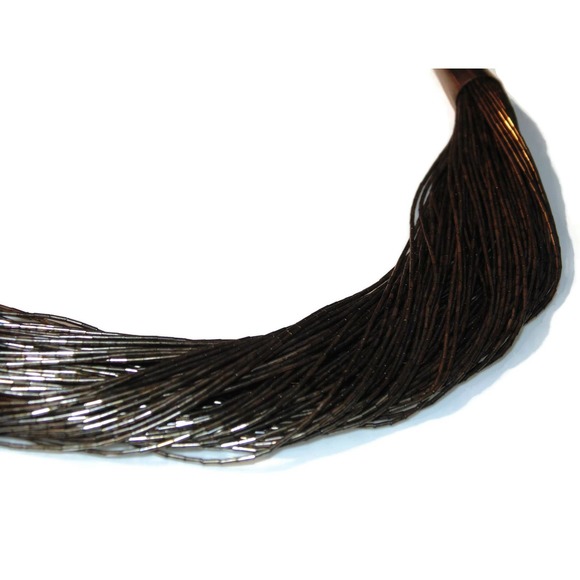 Southwestern 90 Strands Multistrand Twist Liquid Sterling Silver Chain Necklace - Picture 3 of 10